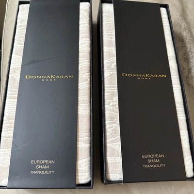 Donna Karan Luna Collection 2 Euro Shams платиновое постельное белье рекомендованная розничная цена производителя 380 долл. США - Изображение 1 из 4