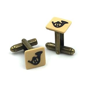 Wedgwood Small Square Cufflink with Cameos - French Horns