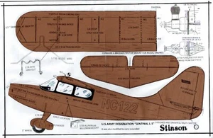 Stinson & Cessna 150 1/2 A profile U-Control Plans - Picture 1 of 2