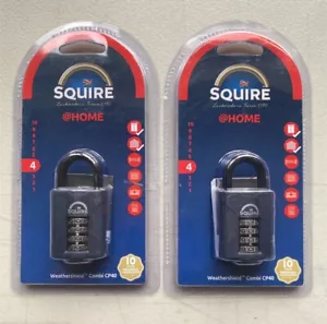 Paquete de 2 candados combinados Squire Weathershield CP40 Security 4 (6,22,40 mm) - Imagen 1 de 7