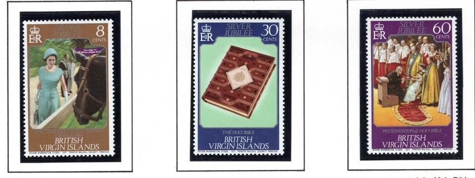Estampilla de las Islas Vírgenes Británicas Scott #317-319, juego de 3 Jubileo de Plata de la Reina MNH Foto 1 de 1