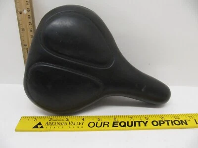 Vintage Black Padded Mesinger Bike Seat Old School BMX Mongoose Webco Redline - Image 1 of 4