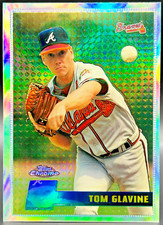 1996 Topps Chrome Tom Glavine NM+ Atlanta Braves Refractor Card #105