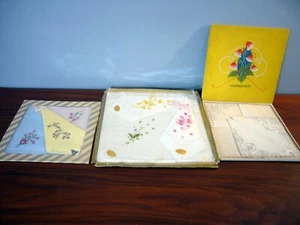 3 Box set Vintage Ladies Hankie 6 handkerchief Floral Rose HERRMANN Wedding  - Picture 1 of 5