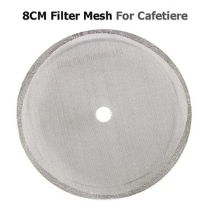 8CM Replacement Steel Filter Mesh For French Press Cafetiere Coffee Tea 800ml UK - Picture 1 of 9