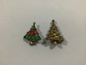 Christmas Tree Brooches x 2. Vintage. Enameled. Unbranded. - Picture 1 of 6