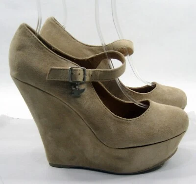 New Brown 5"Wedge Heel 1.5"PLATFORM  shoes WOMEN   Size 8.5 - Image 1 of 4
