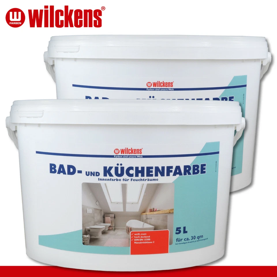 Wilckens 2 x 5L Bathroom and Kitchen Paint Wet Room Garage Basement Mould Protection - Image 1 of 1