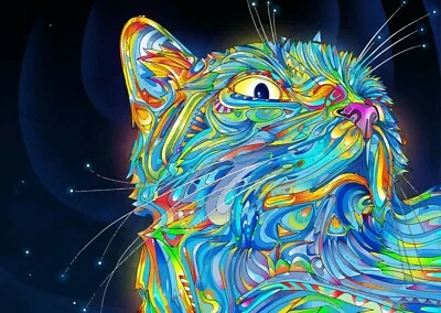 New Premium Acid LSD Psychedelic Wall Art Poster OR Canvas Size A4 to A1 - Image 1 of 3