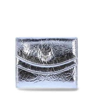 No Boundaries Faux Leather Double Flap Wallet, Silver, Women’s, Classic Look, - Picture 1 of 4