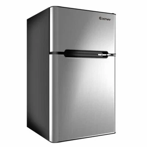 Stainless Steel Refrigerator Small Freezer Cooler Fridge Compact 3.2 cu ft. Unit - Picture 1 of 8
