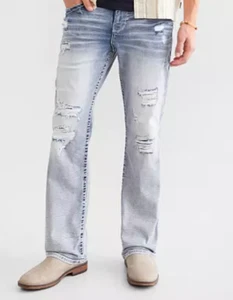 BOTA BOOTCUT HEBILLA NEGRA LAVADO CAÑÓN NUEVE AJUSTE. NO 9 JEANS DESTRUCCIÓN 30x32 30 - Imagen 1 de 10