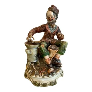 Autentica statuina porcellana Capodimonte vecchio venditore di castagne grande IT82 820 - Foto 1 di 12