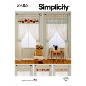 Simplicity 9359 SEASONAL WINDOW DECOR Simplicity Sewing Pattern Curtains - Picture 1 of 10