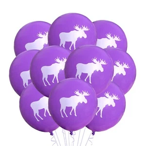 12 globos de alce púrpura bosque fiesta de cumpleaños niñas eventos suministros ideas - Imagen 1 de 1