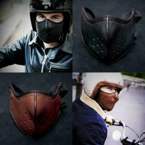 Outdoor Punk Leather Mask Motorcycle Biker Half Face Mask Mouth Prtection Cover - Picture 1 of 15
