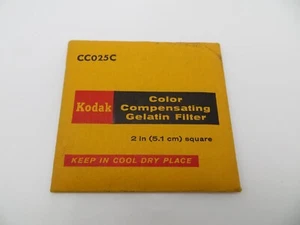 KODAK CC025C - Color Compensating Gelatin Filter 2 in 5.1cm Square - Picture 1 of 2