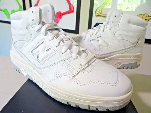 NEW RARE Sneakers New Balance 650 da uomo taglia 11 in pelle bianca grigia BB650RWW