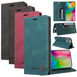 HandyHülle Für iPhone 16 15 14 13 Pro Max 12 11 XS 8 7 Schutz Leder Case Cover - Picture 1 of 66