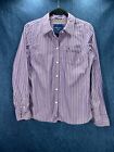 American Eagle Adult Women Favorite Shirt Purple W Stripes Button up Shirt Sz 12
