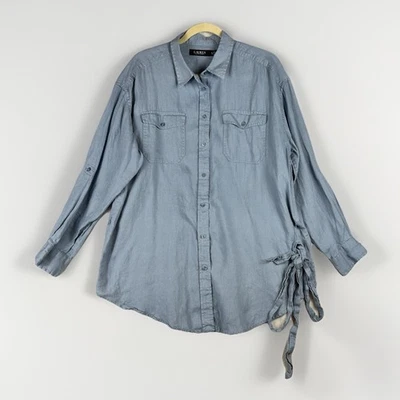 Polo Ralph Lauren Western Denim Shirt Womens XL Chambray Blue Country - Image 1 of 4