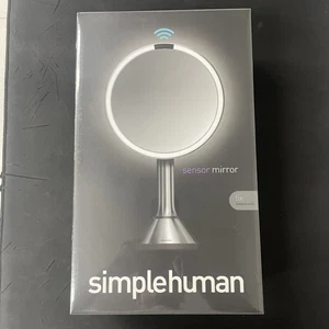 Simplehuman Sensor Mirror ST3052 Lighted 8” Mag 5X Cordless - Stainless Steel - Picture 1 of 6