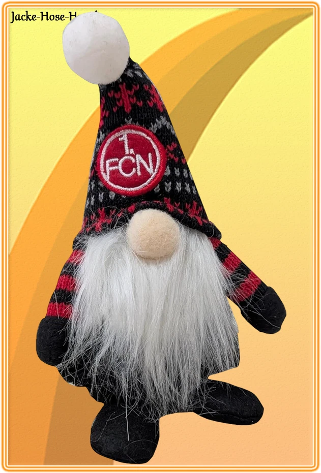 1. FC Nürnberg Weihnachtswichtel FCN Zwerg Logo Wappen Rot Weiss Gr. 23x12cm NEU