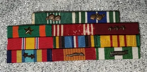 Lote de cintas vintage de la Marina del Ejército de los Estados Unidos que incluyen estrellas de bronce y cinta de servicio de Vietnam - Imagen 1 de 9