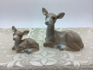 Vintage Keramik Hirsch Reh und Rehkitz Figuren 2er Set Otagiri Japan - Bild 1 von 8
