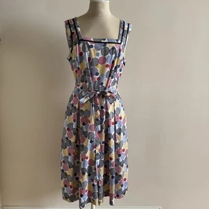 Anne Klein Womens 14 Dress Double-V Pleated Fit & Flare Midi Geometric Pockets - Picture 1 of 12