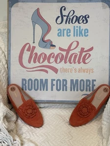 Mocasín lateral mula de gamuza naranja Blythe TARYN ROSE para mujer talla 7,5 37,5 - nuevo sin caja - Imagen 1 de 8