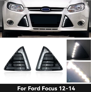  Fit for Ford Focus 2011-2014 Daytime Running Light LED Fog Head Lamp DRL Pair - Picture 1 of 9