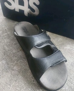 Sas Encore Two Strap Womens Slide Sandals Sz 8.5 Wide $195 Msrp - Picture 1 of 10