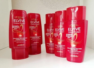 5 × L'Oréal Elvive Colour Protect Shampoo 90ml×3 & Conditioner 90ml×2.NEW - Image 1 of 3