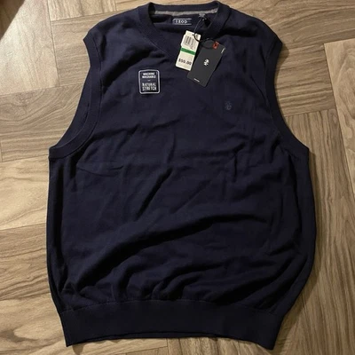 Nuevo Chaleco Suéter Tejido Azul Marino Talla L IZOD Para Hombre Talla L Foto 1 de 3