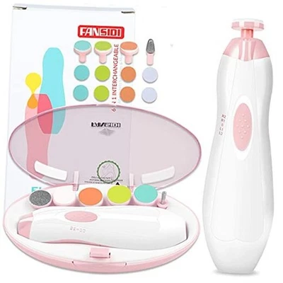 Aparador de unhas de bebê elétrico, lixa de unhas de bebê cortadores de unhas infantis branco/rosa - Imagem 1 de 4