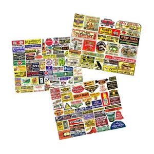 130+ letreros de modelismo ferroviario, 3 hojas de pegatinas, publicidad vintage para trenes - Imagen 1 de 4