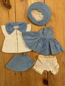 Ideal Toni P-91 Doll Blue Polka Dot Sun Dress Set Dress Skirt Panties Hat Cover. - Picture 1 of 13
