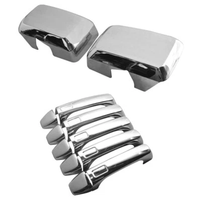 ДЛЯ 2006-2010 HUMMER H3 ХРОМИРОВАННОЕ ЗЕРКАЛО + ДВЕРНАЯ РУЧКА + НАКЛАДКИ НА ЗАДНЮЮ ДВЕРЬ ОБОДОК - Изображение 1 из 4