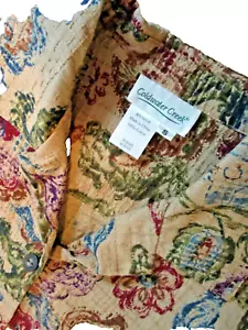 Coldwater Creek 100% Cotton Tan Floral 4-Button LS Blazer Size Small Women's - Picture 1 of 4