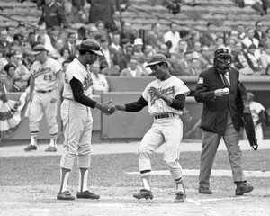 Orioles PAUL BLAIR and FRANK ROBINSON Glossy 8x10 Photo 1966 World Series Print - Picture 1 of 1