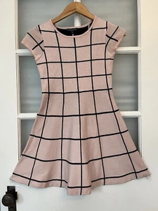 2 Dresses Lot My Michelle Girls L Knit Sweater Dress Blush Pink Black Fits 12 - Picture 1 of 8