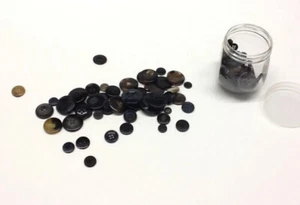 Buttons Assorted Random Black and Brown Plastic Buttons + Jar 200+ - Picture 1 of 6