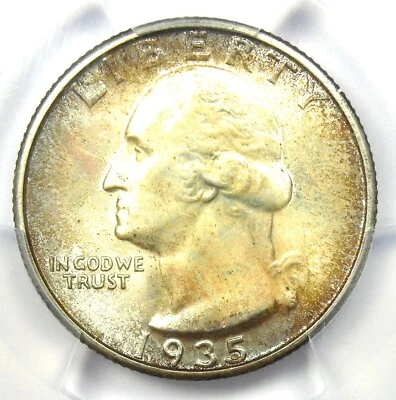 1935 Washington Quarter 25C - Certified PCGS MS67+ CAC Plus Grade - $1,350 Value - Image 1 of 4