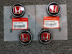 Genuine OEM 2018-25 Honda Accord Wheel Center Caps Black Red 62mm - Picture 1 of 6