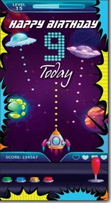 Happy Birthday 9 Today Boy Birthday Card with Arcade Game & Space Art - Image 1 of 2