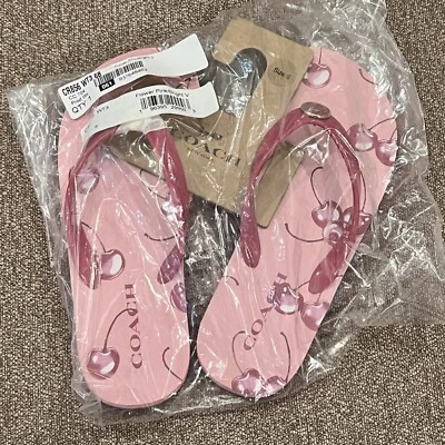 NUEVA Sandalia Coach Zayn Chanclas Estampado Cereza Fruta Para Mujer Talla 6, CR856 Foto 1 de 4