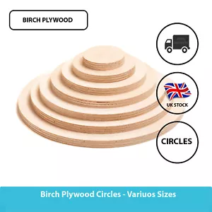 Birch Plywood Ply Sheet Circles 3mm up to 60cm Diameter / Round Wooden Circle - Picture 1 of 8