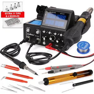3in1 Soldering Station Set Hot Air Rework Station Power Supply 0~2A 0-15V Solder - Picture 1 of 10