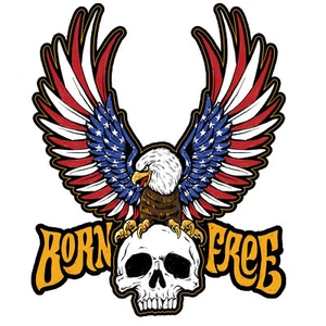 Aufkleber Adler Totenkopf 7,5 x 6,5 cm Born Free Mini Decal Sticker - Picture 1 of 1